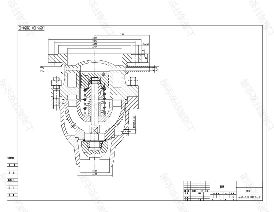 A69Y-P54 10V-DN150主安全阀(高压冲量安全装置）图纸提供(图1)