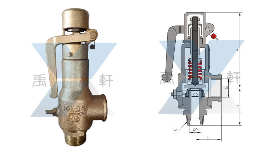 A27W-16T黄铜弹簧式安全阀(图1)